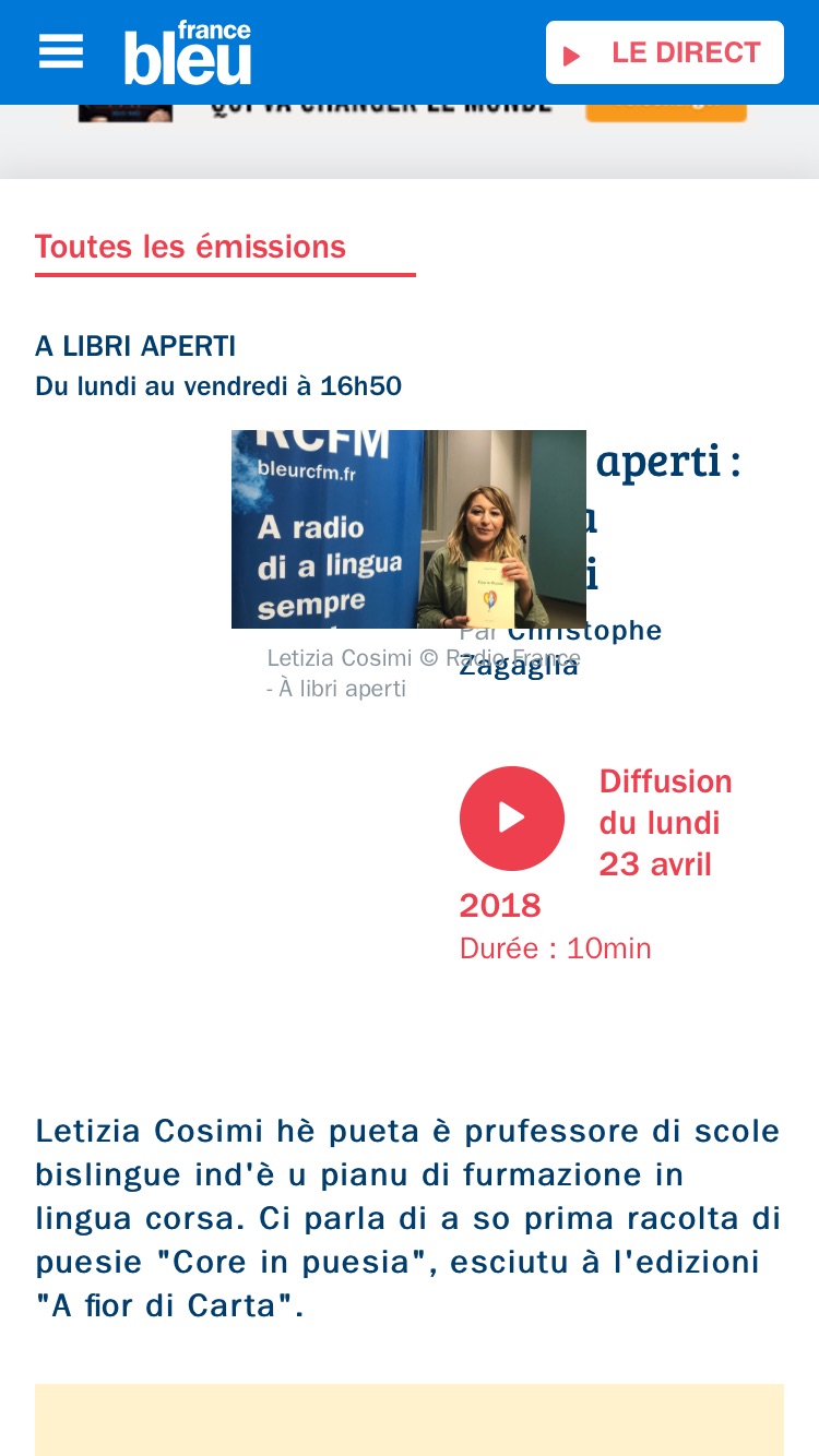 Letizia Cosimi sur RCFM