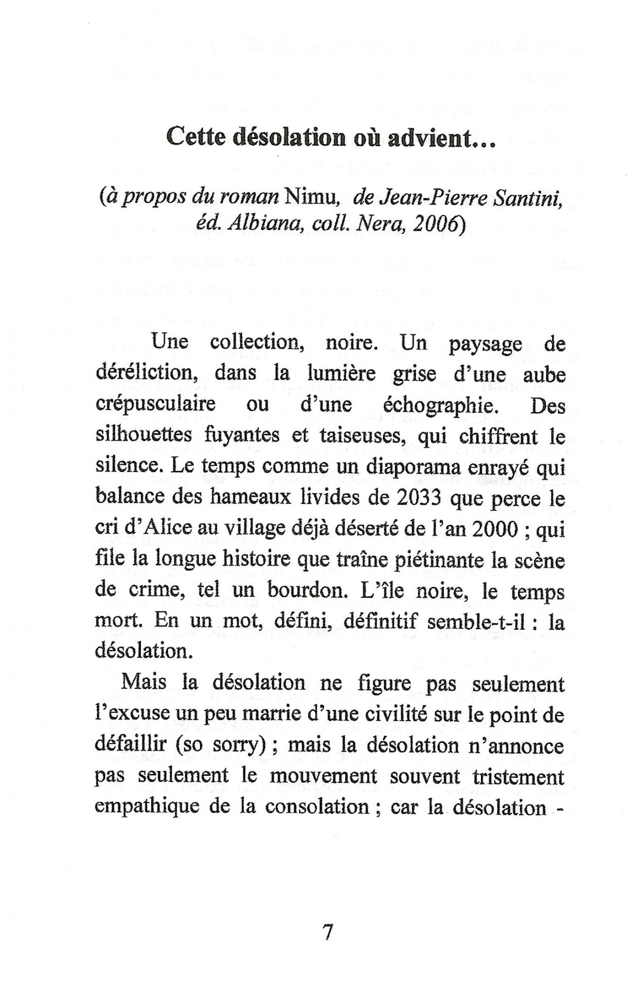 Cette desolation ou advient 1ere page